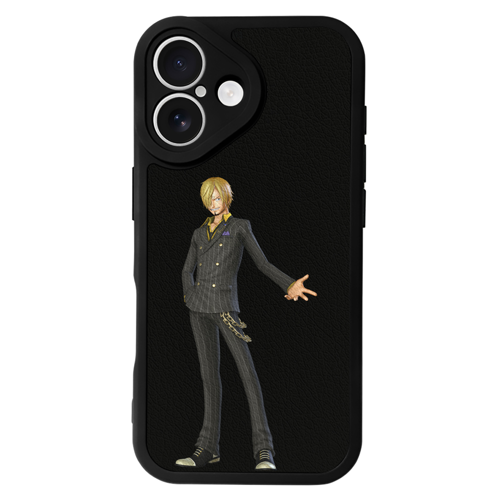 （画像用） ワンピース サンジ ONE PIECE Sanji 【iPhone 16シリーズ対応】シリコンスマホケース（レザー調） 材質：シリコン